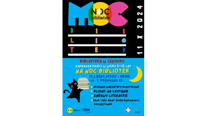 Serock. Serdecznie zapraszamy na pełną zabawy i kreatywności Noc Bibliotek!