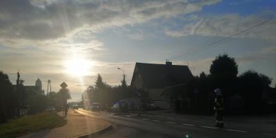 Wypadek z udziałem motocykla w Wieliszewie na Modlińskiej